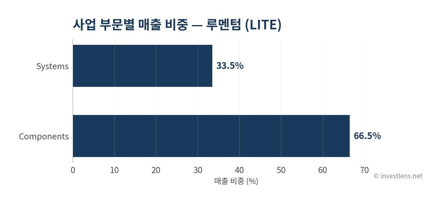 LITE 사업 부문별 매출 비중 — investlens.net